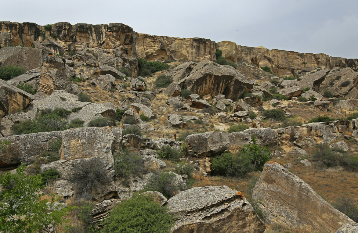 Rock formations in Gobustan